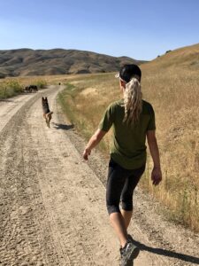 pack walk woman german shepherd boise idaho